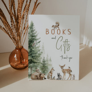 Woodland Animals Baby Duschbücher und Geschenke Sockelschild