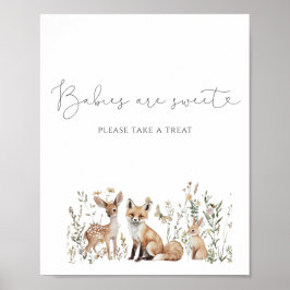 Woodland Animals Baby Dusche Leckerei Poster