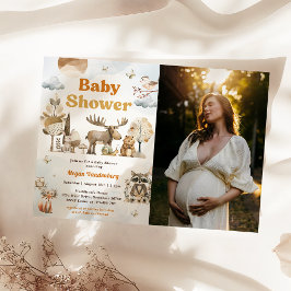 Woodland Animals Baby Dusche Party Foto Einladung