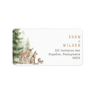Woodland Animals Baby Dusche UAWG Adressaufkleber