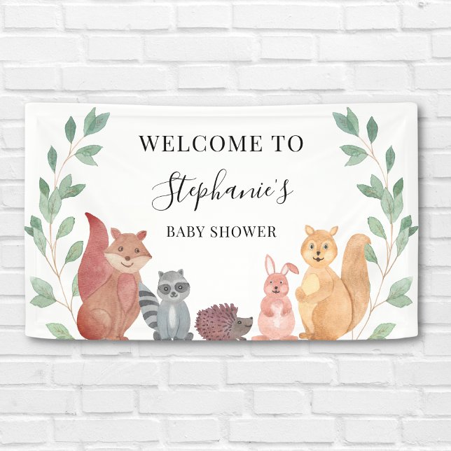 Woodland Animals Baby Dusche Willkommen Banner (Von Creator hochgeladen)