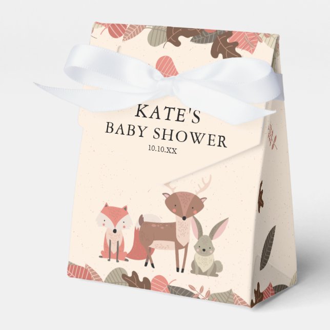 Woodland Animals Baby Dusche Willkommen Geschenkschachtel (Vorderseite)