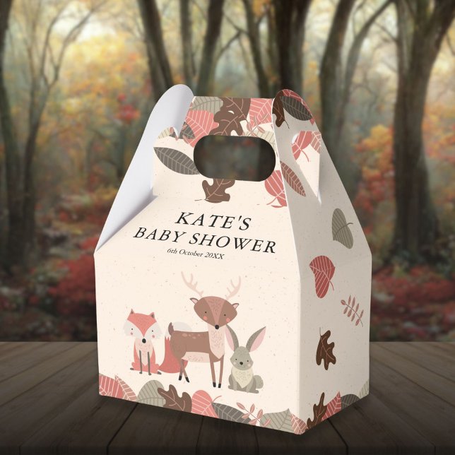 Woodland Animals Baby Dusche Willkommen Geschenkschachtel (Woodland Animals Baby Shower Welcome Favor Boxes)