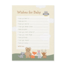 Woodland Animals Baby Dusche Wünsche für Baby