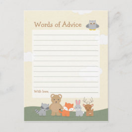 Woodland Animals Baby Duschhilfe Spiel Postkarte