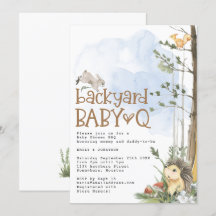 Woodland Animals Baby Q Backyard Babydusche