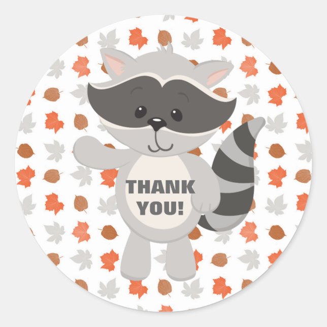 Woodland Animals Baby Raccoon Umschlag Aufkleber (Vorderseite)