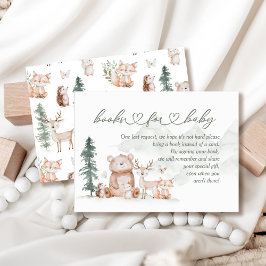 Woodland Animals Baby Showbücher Begleitkarte