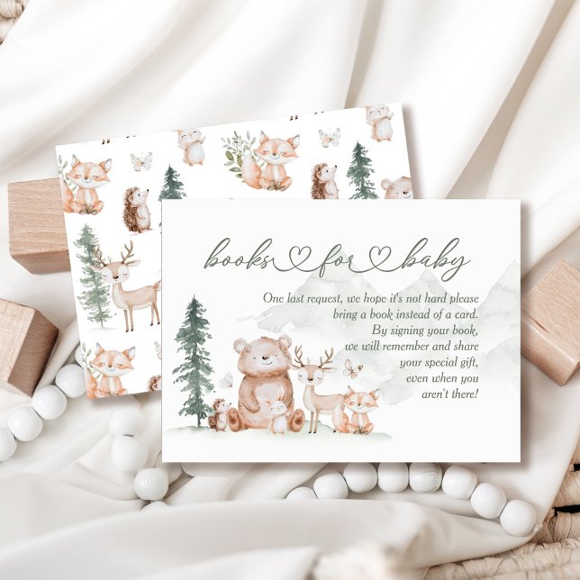 Woodland Animals Baby Showbücher Begleitkarte (Von Creator hochgeladen)