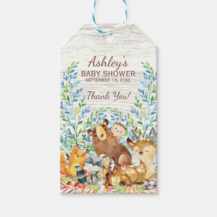 Woodland Animals Baby Showdusche Gefallen Tag Geschenkanhänger