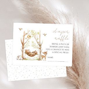 Woodland Animals Baby Showdusche Windeln Raffelkar RSVP Karte