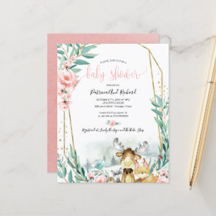 Woodland Animals Baby Shower Budget Einladungen