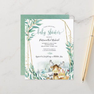 Woodland Animals Baby Shower Budget Einladungen
