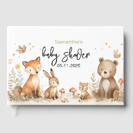 Woodland animals baby shower gender neutral gästebuch