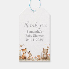 Woodland Animals Baby Shower Geschenkanhänger