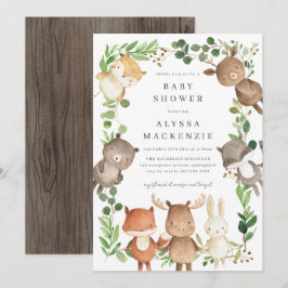 Woodland Animals Baby Shower Invitation Einladung