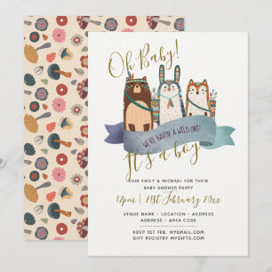 Woodland Animals Baby Shower lädt ein Einladung