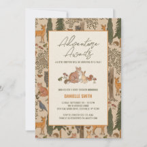 Woodland Animals Baby Shower lädt zu Jungen ein