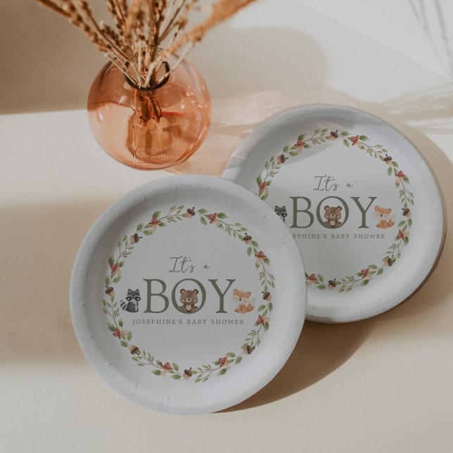 Woodland Animals Baby Shower Pappteller (Von Creator hochgeladen)