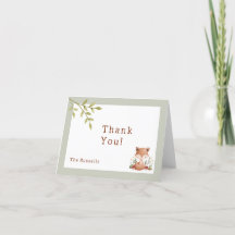 Woodland Animals Baby Showfox Vielen Dank
