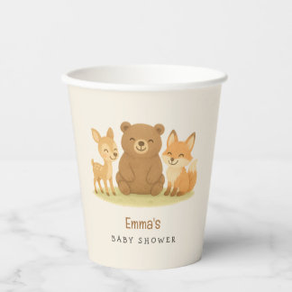 Woodland Animals Baby Showups Pappbecher