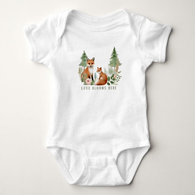 Woodland Animals Babydusche Baby Strampler (Vorderseite)
