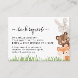 Woodland Animals Babydusche Buchanfrage Begleitkarte