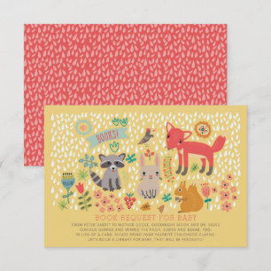 Woodland Animals Babydusche Buchanfrage Einladung