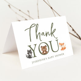 Woodland Animals Babydusche Dankeskarte