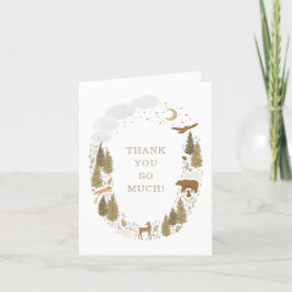 Woodland Animals Babydusche Dankeskarte