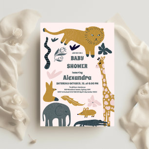 Woodland Animals Babydusche Einladung