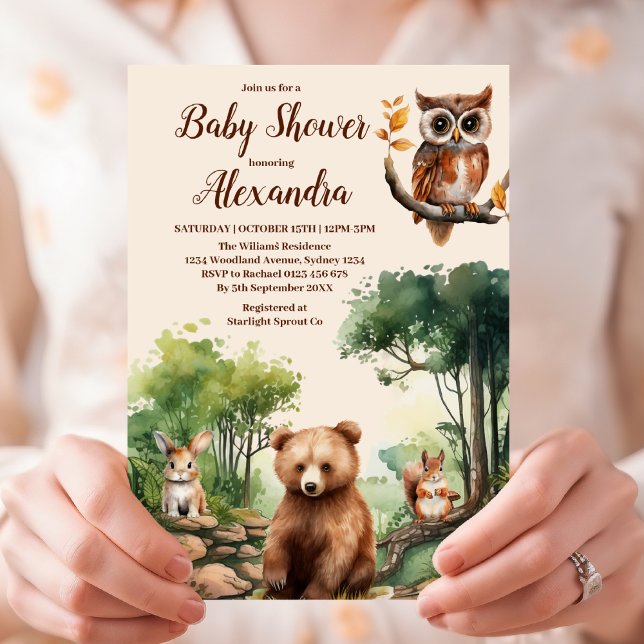 Woodland Animals Babydusche Einladung (Von Creator hochgeladen)