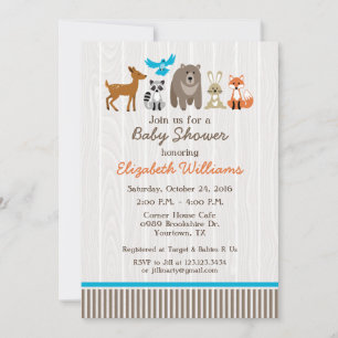 Woodland Animals Babydusche Einladung