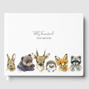 Woodland Animals Babydusche Gästebuch