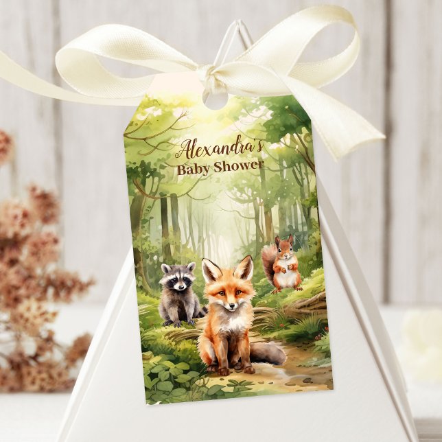 Woodland Animals Babydusche Geschenkanhänger (Von Creator hochgeladen)