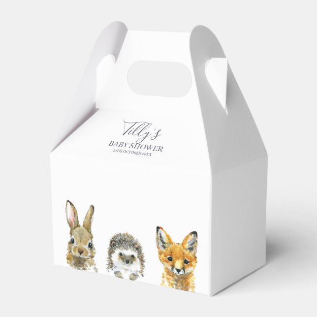 Woodland Animals Babydusche Geschenkschachtel (Vorderseite)