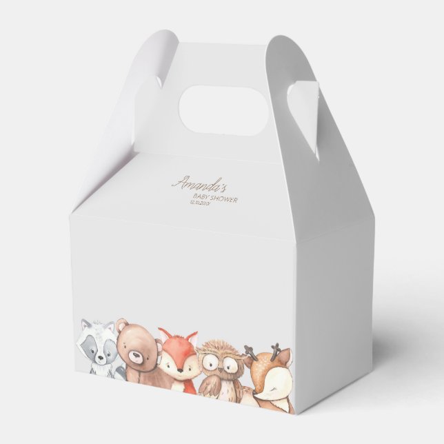 Woodland Animals Babydusche Geschenkschachtel (Vorderseite)