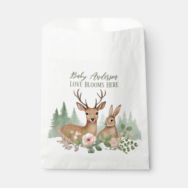 Woodland Animals Babydusche Geschenktütchen (Vorderseite)