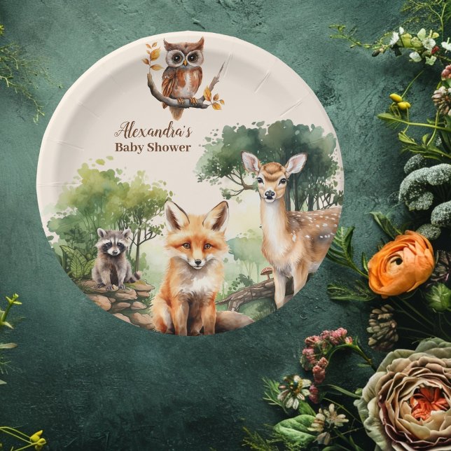 Woodland Animals Babydusche Pappteller (Von Creator hochgeladen)