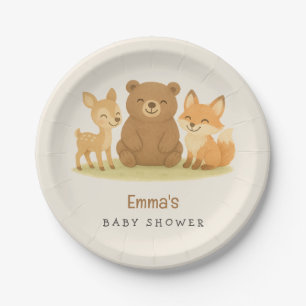 Woodland Animals Babydusche Pappteller