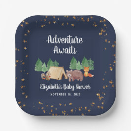 Woodland Animals Babydusche Pappteller