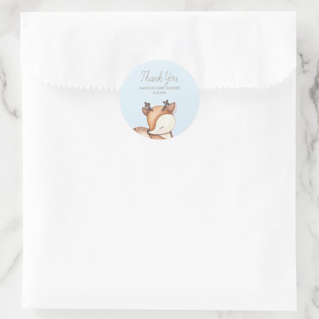 Woodland Animals Babydusche Runder Aufkleber (Tasche)