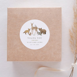 Woodland Animals Babydusche Runder Aufkleber