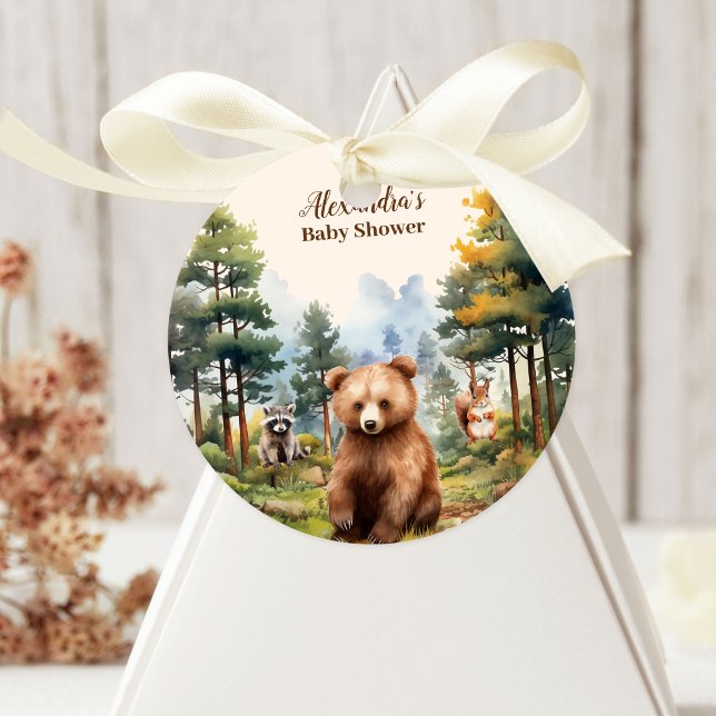 Woodland Animals Babydusche Runder Aufkleber (Von Creator hochgeladen)