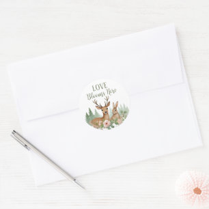 Woodland Animals Babydusche Runder Aufkleber