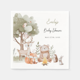 Woodland Animals Babydusche Serviette