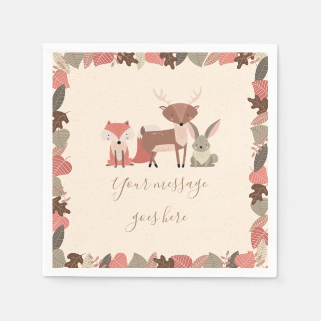 Woodland Animals Babydusche Serviette (Vorderseite)