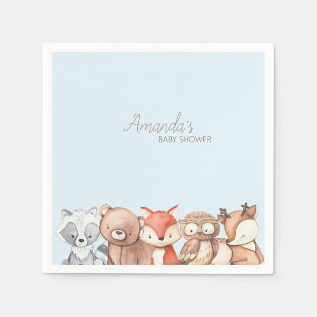 Woodland Animals Babydusche Serviette (Vorderseite)