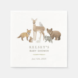 Woodland Animals Babydusche Serviette