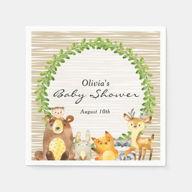 Woodland Animals Babydusche Serviette (Vorderseite)